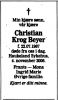 Dødsannonse Christian Krog Beyer