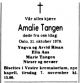 Dødsannonse Amalie Tangen