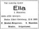 Dødsannonse Ella Margrethe Bredal-Bergersen