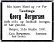 Dødsannonse Georg Bergersen