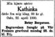 Dødsannonse Kathinka Bergersen